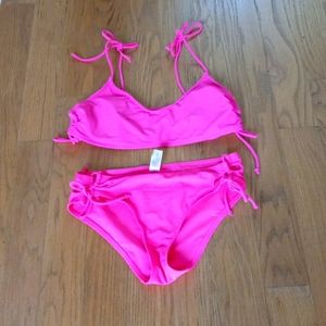 Neon pink Juniors 2 piece swimsuit